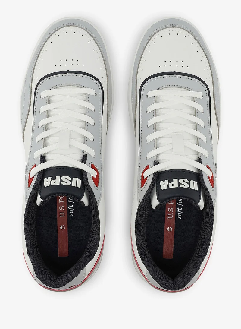 U.S. Polo Assn. white Men's White Low-Top Sneakers - Lightweight Timeless Lace-Up Style, Ideal for Casual Outings for Men | Best Price UAE